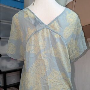 Express Light Blue and Cream Blouse